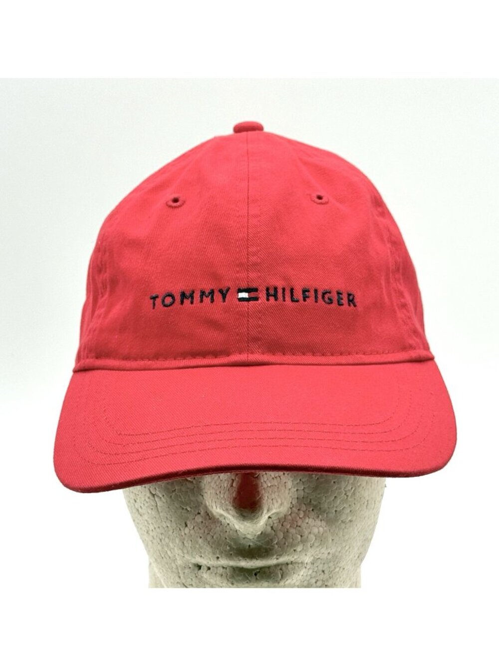 Tommy Hilfiger Imported Red Embroidered Strapback Adjustable Hat Pre Owned - VGC